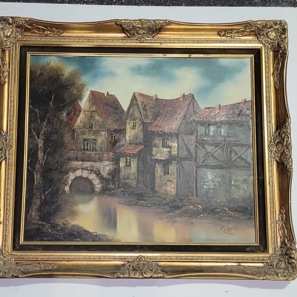 VINTAGE OIL ON CANVAS PAINTING SIGNED BY ITALIAN ARTIST CASALITTI 27X31 " FRAMED - Picture 12 of 12